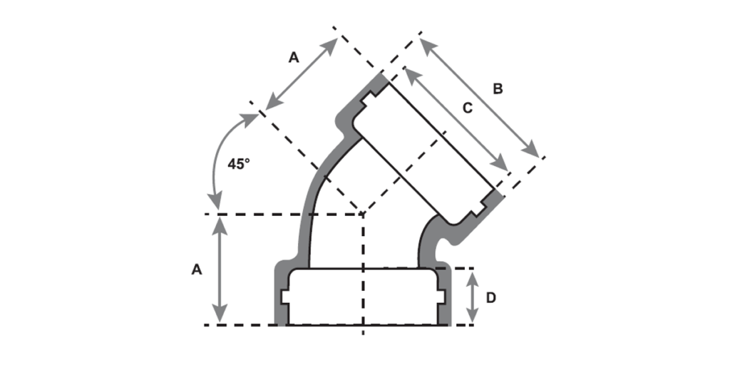 45 Degree Bronze Elbow Drawing